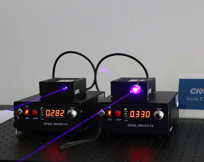 405nm 1W ~ 4W Azul-Violet highpower Láser semiconductor output power adjustable